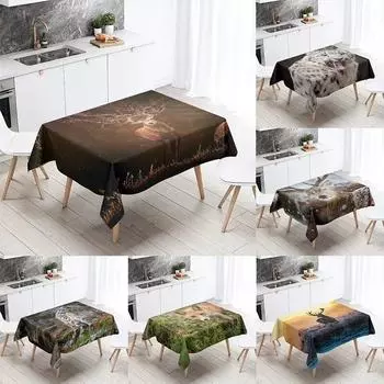 Скатерть в виде лося, тигра, леопарда, животного, вечерние, украшение для ресторана, стола, водонепроницаемая, для кухни, нового дома 40x70cm