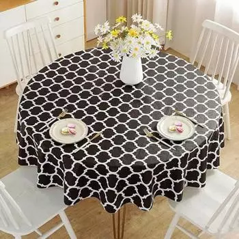 Скатерть Yousheng, водонепроницаемая скатерть с марокканским принтом, износостойкая многоразовая защитная крышка для стола для использования в помещении и на открытом воздухе L чёрный
