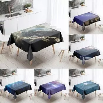 Скатерть «Звездная Вселенная» для кемпинга, против пятен, водонепроницаемая, прямоугольная, кухонный, обеденный стол, домашний декор 40x70cm