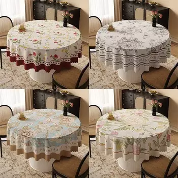 Скатерти ПВХ Домашняя круглая прямоугольная скатерть Маслостойкая противоожоговая чайная скатерть Свадебная вечеринка Украшение скатерти Полая тканая скатерть 60 * 60cm