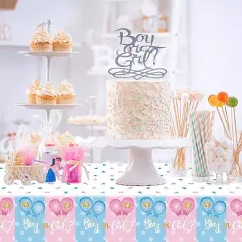 Скатерти с надписью «Раскрытие пола» Товары для вечеринок для мальчиков и девочек Дорожка для стола Украшения для детского душа Покрытие для стола с надписью «Раскрытие пола»