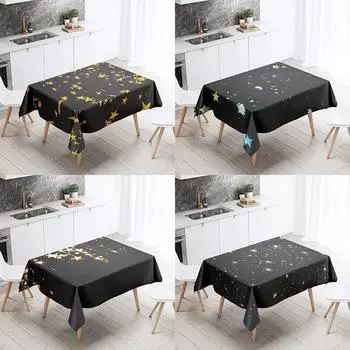 Скатерти со звездами, вечерние скатерти для кемпинга, пятностойкие, водонепроницаемые, прямоугольные, кухонный, обеденный стол, домашний декор 40x70cm