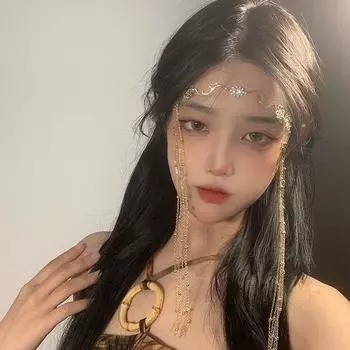 Сказочная длинная вуаль с кисточками, украшения для волос, повязка на голову, цепочка на лоб, занавеска для лица, ретро, роскошный головной убор с кристаллами, женские аксессуары для волос