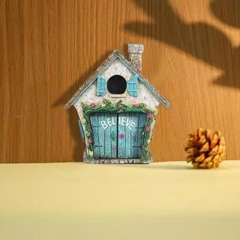 Сказочная дверь ручной работы, реалистичный самшит, миниатюрная деревянная дверь с изображением эльфа, ворота, украшение для сада, домашний декор C