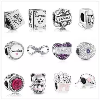 Сказочная книга с милой мышкой, очаровательная бусина для девочки, подарок, подходит, оригинальный модный браслет, изготовление ювелирных изделий своими руками для женщин