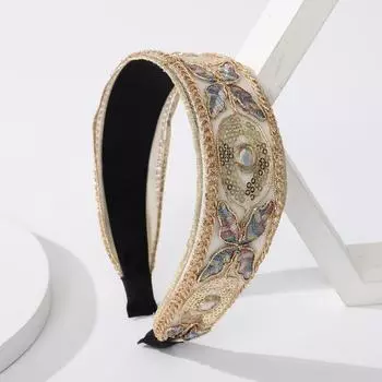 Сказочная кружевная вышитая повязка на голову женская мода высокая черепная верхняя повязка на голову для волос пещера для волос высокого класса аксессуары для волос