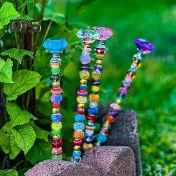 Сказочная палочка со стразами, бисером, сказочная палочка, орнамент, блестящая изысканная работа, садовые колья для наружного декора вино красного