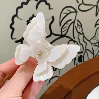 Сказочная заколка-краб для волос с бабочкой из ацетата, женская милая принцесса, заколка-акула, шпилька для волос для девочек и женщин, аксессуары для волос