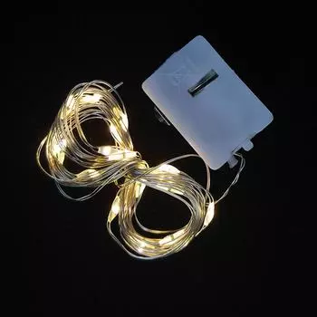 Сказочные гирлянды, 3 режима освещения, гибкая медная проволока, светодиодные лампы на батарейках для торта, букета, теплый белый цвет
