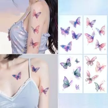 Сказочные крылья бабочки блестящие татуировки наклейки водонепроницаемые глаза лицо боди-арт поддельные татуировки для женщин макияж танцевальный музыкальный фестиваль N13