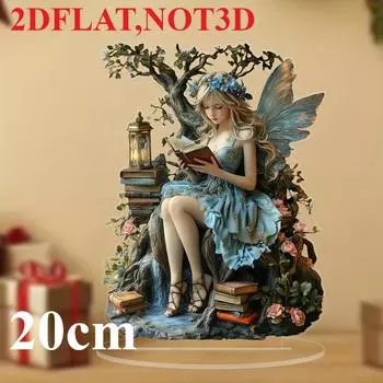 Сказочный ангел эльф, 2D плоский акрил, настольное украшение, подходит для гостиной, офиса, подарков, Рождества, Хэллоуина 20cm