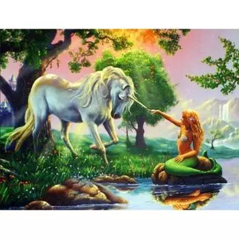 Сказочный мир Русалка 5d Алмазная картина Вышивка крестом Главная Декоративное рукоделие Алмазная вышивка 20X30CM