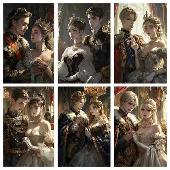 Сказочный принц и принцесса Алмазная художественная картина новинка 2024 года вышивка крестом картина 5d DIY мозаичная вышивка украшение для дома Full Round 20x30CM