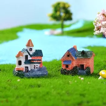 Сказочный сад, миниатюрный смоляной замок, дом, микроландшафтный орнамент, украшение, кукольные домики, детский подарок, развивающие игрушки для детей D