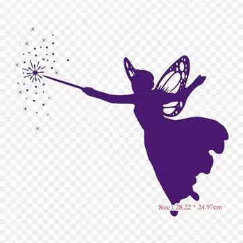 Сказочный силуэт, прозрачная крестная мать, термопереносная печать, виниловые нашивки, наклейки для одежды, аппликации «сделай сам», моющиеся нашивки