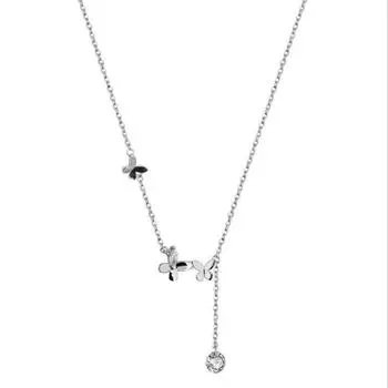 Сказочный стиль, модные ювелирные изделия из стерлингового серебра 925 пробы, колье-бабочка, мигающий кристалл, цветок, цепочка на ключицу, ожерелья Xl118