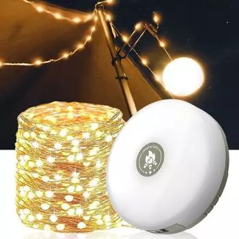 Сказочный светильник для кемпинга, высокая яркость, перезаряжаемый, водонепроницаемый, портативный, гибкий, светодиодный, гирлянда, украшение для вечеринки своими руками Warm light