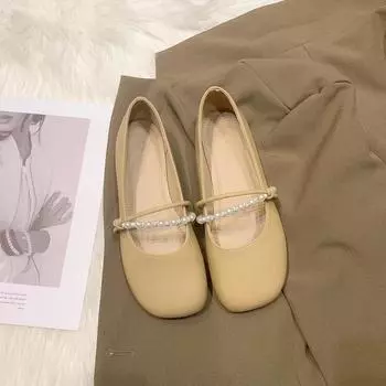 Сказочный вечерний бриз нежные туфли юбка летний сын с новой обувью плоская подошва одинарные туфли женские мягкая подошва Мэри Джейн туфли новые 35