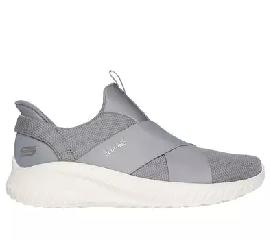 Skechers Ботинки для хайкинга Bobs Sport Squad Chaos Машинный размер см Слипоны (117505W), Женские, Широкие, Моющиеся, Серые, 25.0
