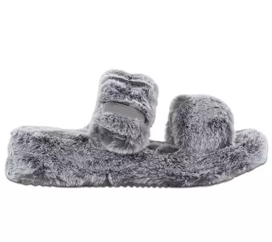 Skechers Cozy Wedge - Женские тапочки Сандалии из искусственного меха Серые 167238-GRY ORIGINAL