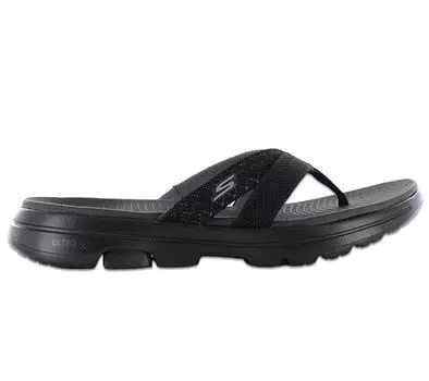 Skechers GO WALK 5 - Sun Kiss - Женские сандалии-стринги черные 140085-BKGY ORIGINAL
