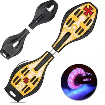 Скейтборд AISFA Brave Board Скейтборд Детский скейтборд для детей Blade Board Brave Board Brevo Игрушка для игр на открытом воздухе Светящаяся шина Подарок для жёлтый