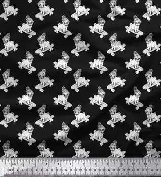 Скейтборд из креп-сатиновой ткани Soimoi Japan, шерстяная кепка и принты из ткани мопса на метр 42 дюйма 42 Inch Wide - Poly Crepe розовый