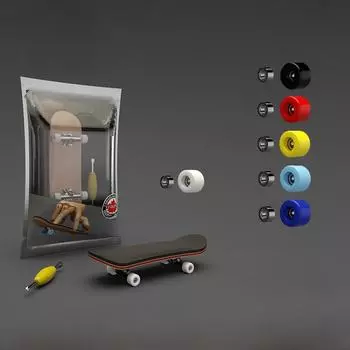 Скейтборд Pro Maple Double Rocker Finger с подшипниковыми колесами - Mini Creative Palm Skateboard without bearing светло-синий