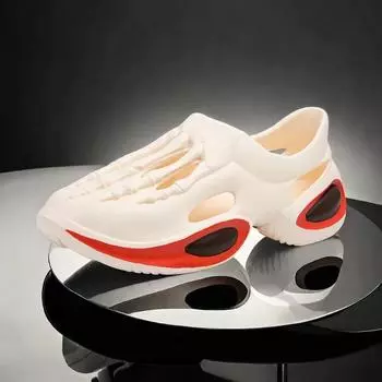 Скейтборд Шлепанцы Мужские Большие Размеры Спортивные Туфли Ручной Работы Разноцветные Сабо Для Мужчин Нескользящие Пляжные Сандалии Мужские Сетчатые Теннисные 39 бежевый