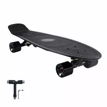 Скейтборд WHOME Pro Skateboard Cruiser для скейтборда с 27-дюймовым креплением T-Tool для взрослых/детей Pro/Beginner — для поездок на работу/для круизов (черный) чёрный