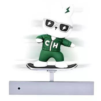 Скейтбординг Медведь Автомобильный Декор Центральный Экран Управления Украшение Милая И Мультяшная Фигурка Для Мужчин И Женщин Автомобильные Аксессуары синий