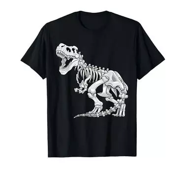 Скелет динозавра Древний ученый Кость динозавра Ископаемая футболка T-Rex чёрный