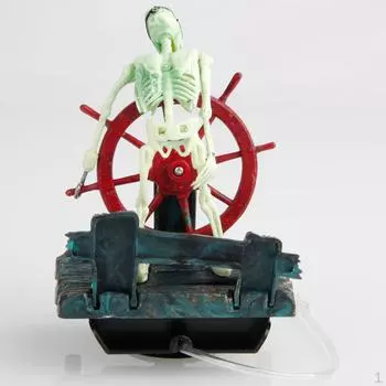 Скелет из пузырьковой смолы с воздушным приводом в орнаменте водяного колеса для фона аквариума