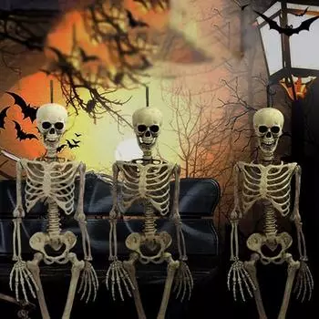 Модель скелета 38 см, белая, для использования на открытом воздухе, для украшения Хэллоуина