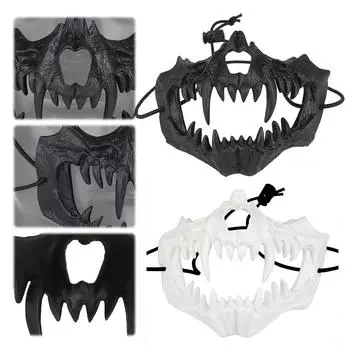 Скелет полумаска износостойкая маска для косплея на Хэллоуин противоударная страшная маска черепа для страйкбола и пейнтбола белый