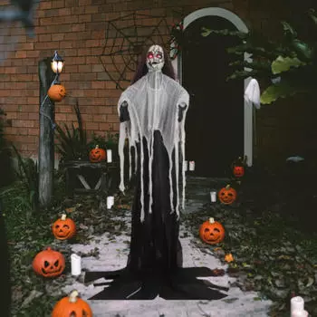 Скелет Призрак Хэллоуин Украшение Декор Орнамент Ужас Страшный Реквизит для Передней Части Кладбища чёрный