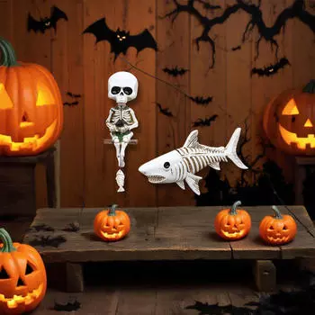 Скелет Статуя Мини Фигурка, Милая, Скульптура, Хэллоуин для Внутреннего Пруда Аквариума На Открытом Воздухе