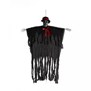 Скелет висит призрак Хэллоуин украшения Скелет в капюшоне висит призрак дом с привидениями макет сцены реквизит чёрный