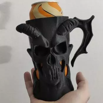 Skeleton Cup Holder with Handle 3D Printed Can Holder Creative Drink Holder чёрный