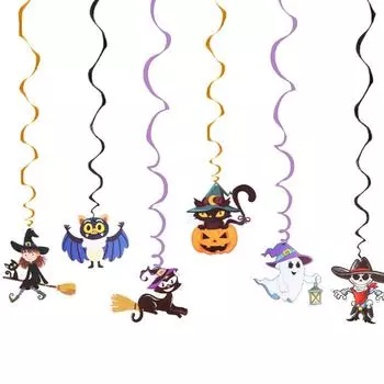 Skeleton Eyecatching Cartoon Spiral Hanging Decorations For Halloween Celebration Decor