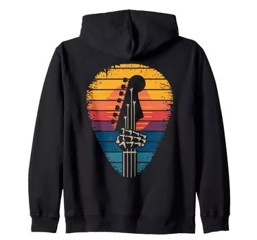 Skeleton Guitar Guy for zip hoodie guitarists. чёрный