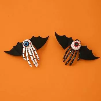 Skeleton Hand Hairpin Female Personality New Trend Genjuku Wind Net Red Hair Card Halloween Ghost Claw Edge Clip Bat Eye Hairpin чёрный