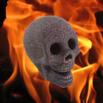 Skeleton Head Bars For Fireplace Mini Portable Fireproof Skull Sculpture Skull Decor Prop Halloween Ceramic Ornaments