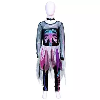 Skeleton Human Halloween Cosplay Costume Role Play Party Stage Performance Gift S(100-110)