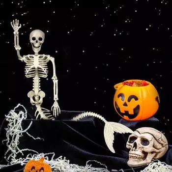 Skeleton Mermaid Realistic Full Flexible Scary Halloween Joints Life Size Body Skeleton Decoration Haunted