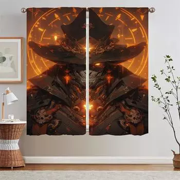 Skeleton Soldier Window Curtain Tiebacks Bedroom Blackout Curtains for Living Room Blinds Blind Curtains on Offer Free Shipping W50xH70cmx2pcs-CL