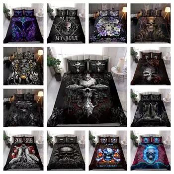 Скелеты Пододеяльник Комплект постельного белья Мягкий декор для спальни Single 135x200cm