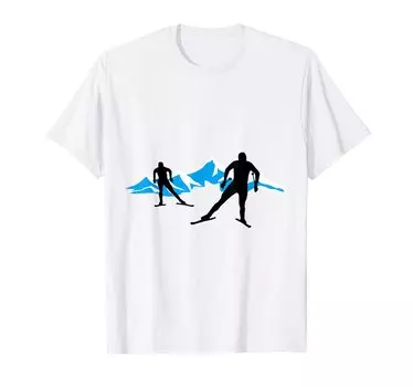 ski Cross-country skiing, biathlon, marathon. T-shirt