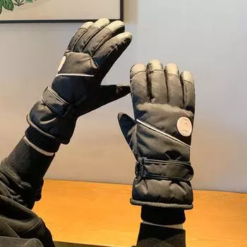 Ski Gloves Thermal Waterproof Snow Gloves for Boys Girls -30°C Cold Proof Windproof Insulated with Anti-Slip Grip Reinforced Leather Palm