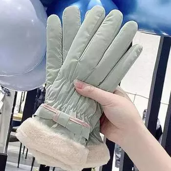 Ski Gloves Waterproof Warm Anti-skid Mittens Full Finger Gloves Cycling Gloves Protective Mittens синий